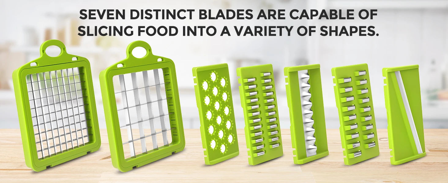 Vegetable Chopper, 16-in-1 Multifunctional Food Chopper, Professional Onion Chopper, Vegetable Cutter with Container