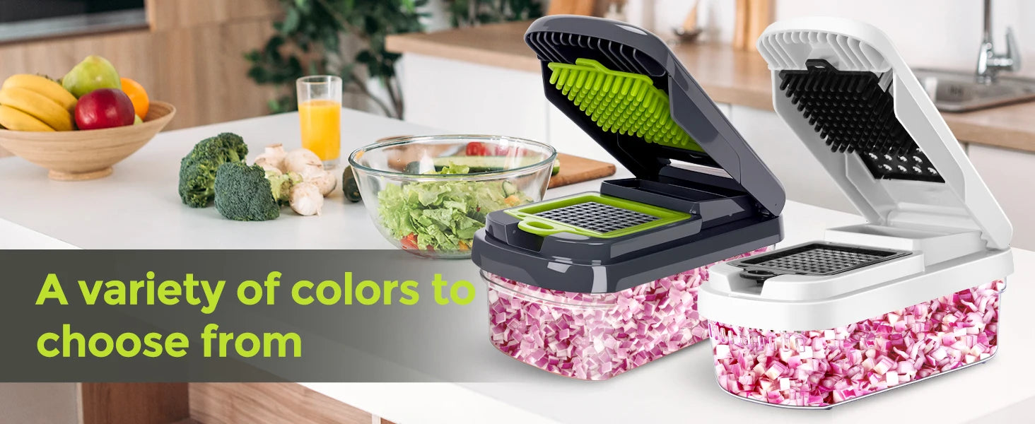 Vegetable Chopper, 16-in-1 Multifunctional Food Chopper, Professional Onion Chopper, Vegetable Cutter with Container