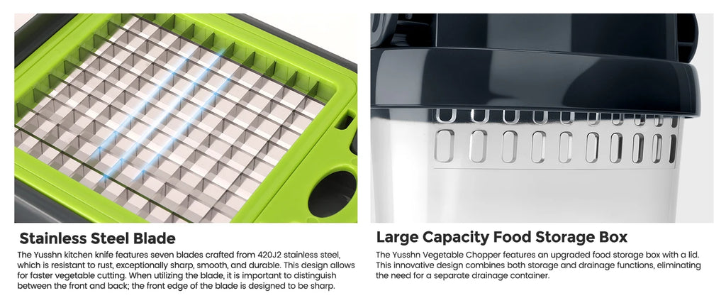 Vegetable Chopper, 16-in-1 Multifunctional Food Chopper, Professional Onion Chopper, Vegetable Cutter with Container